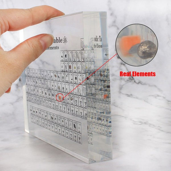 Kemisk Element Display Akryl Periodisk Tabel Børn Undervisning Skole Display Med rigtige Elementer