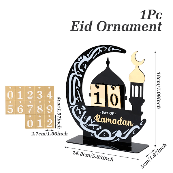 Akryl Ramadan Nedtelling Kalender Ornamenter Gaver Eid Mubarak Ramadan Dekor