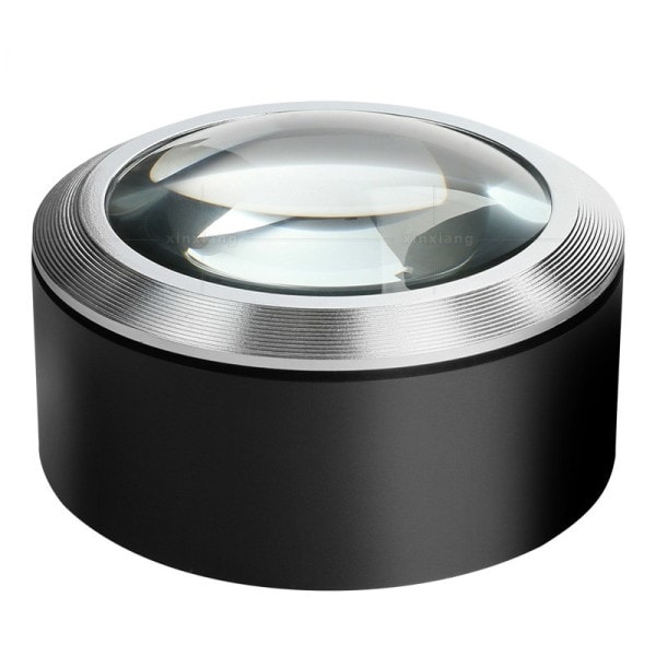 5x cylindre 3 LED lys K9 Optisk Glas Linse Læse Forstørrelsesglas Skrivebord Handværk Papirvægt Spejl