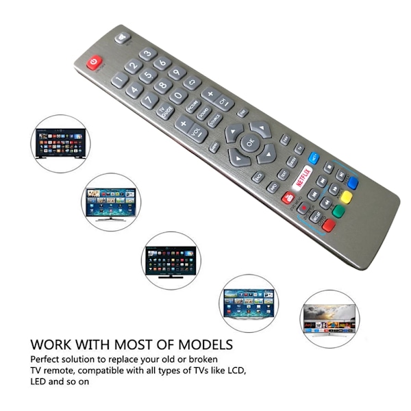 Korvaava Sharp Aquos TV Kaukosäädin Sharp Aquos Smart TV ( Netflix & YouTube painikkeet) - Toimii suoraan poissa