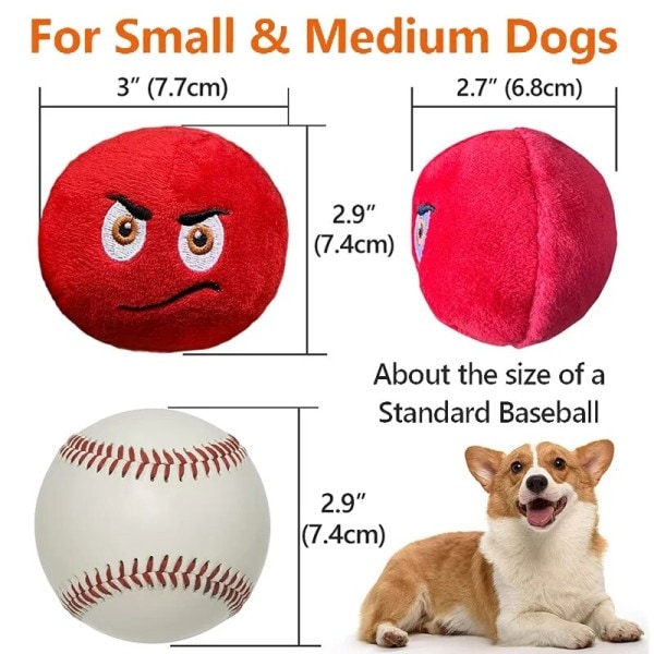 Kjæledyr Leke Lek Squeakers Ball Tygge Leke Fetch Bright Balls Hund Rekvisita Valp Populære Leker 8 pai