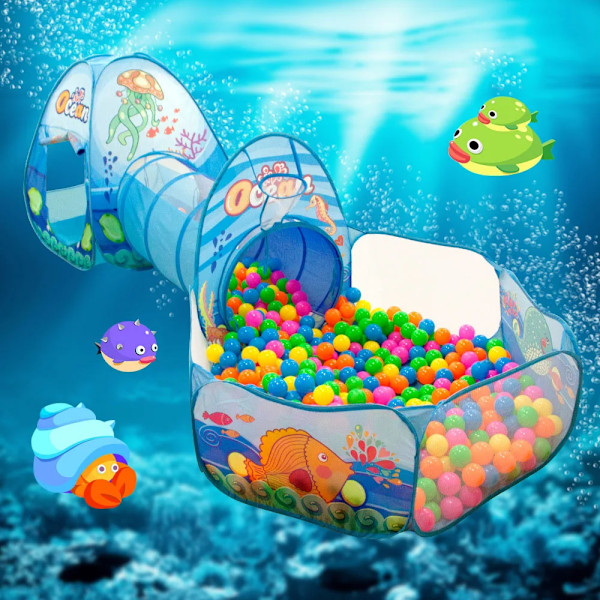 3 i 1 barn boll pool baby ballong lekhaga bärbar barn tält boll grop krypning tunnel barn lekplats gård rum pool
