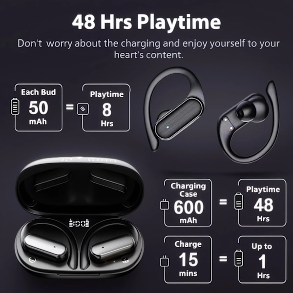 TWS Bluetooth 5.3 Ørepropper Trådløse Touch Control
