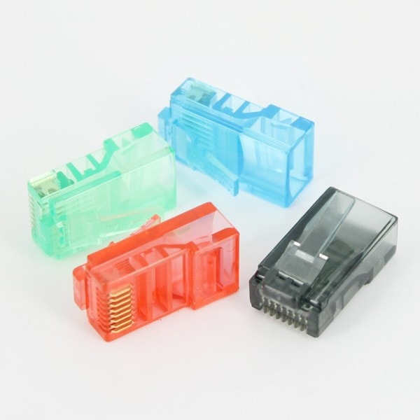 Ethernet kabler modul plugg nettverk kontakt RJ-45 krystall hoder Cat5 farge Cat5e gull belagt kabel