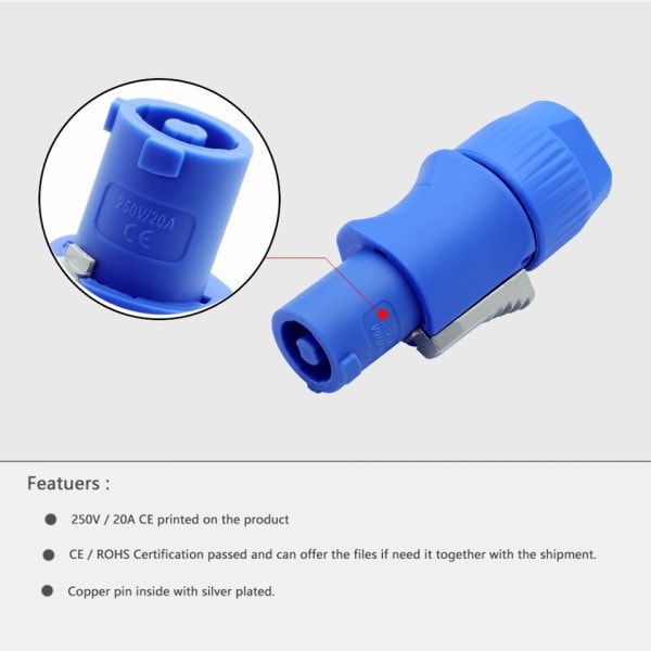 1PC Powercon liitin 3 nastaa 20A 250V naaras pistoke