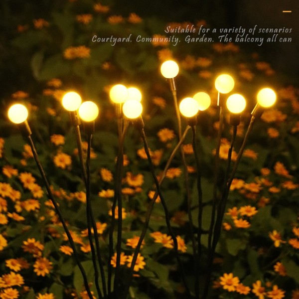 Aurinko LED Valo Ulkona vedenpitävä Puutarha Auringonvalo Powered Maisema Valot Firefly Puutarha Valot