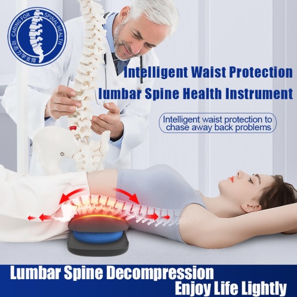Lumbar Massager For Smertelindring  Justerbar Intensitet EMS Vibrasjon Intelligent Elektrisk Uppblåsbar Rygg Posture Corrector