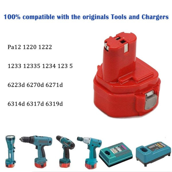 12V 4000mAh För Makita PA12 Batteri Trådlösa Verktyg Byte Batteri