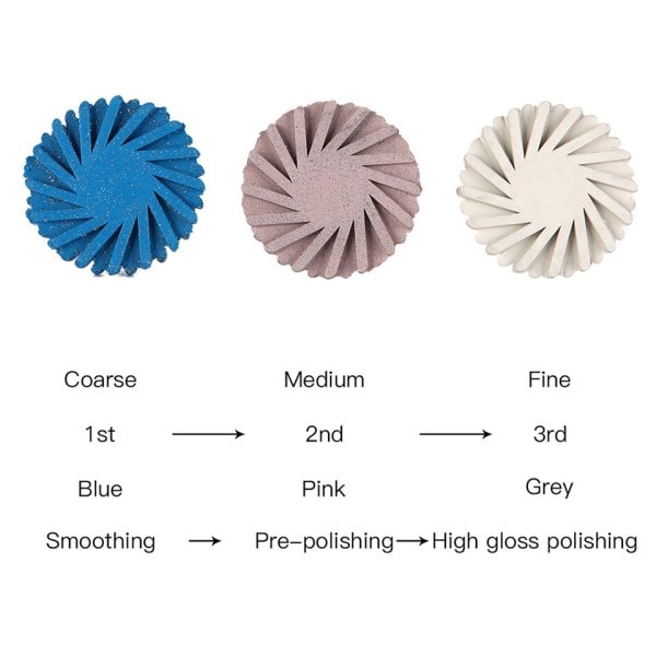 6 stk sæt dental komposit polering disk kit RA diamant 3-trins poler system 1