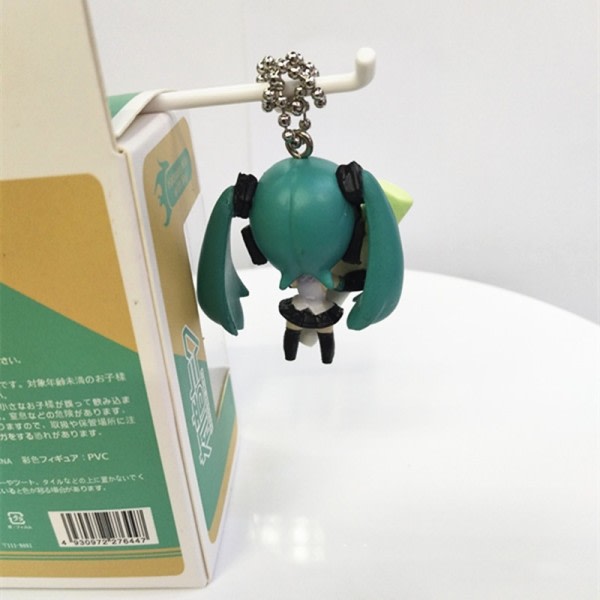 4cm Hatsune Miku Nyckelring Nyckelring Kawaii Gåva till Flickor Anime Figur Super Söt Unik Barn Nycklar Kedjor