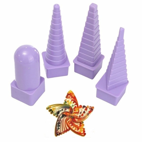 4 stk sett Papir Quilling Border Buddy Spole Tårn Shape Quilled Creation Craft DIY Verktøy