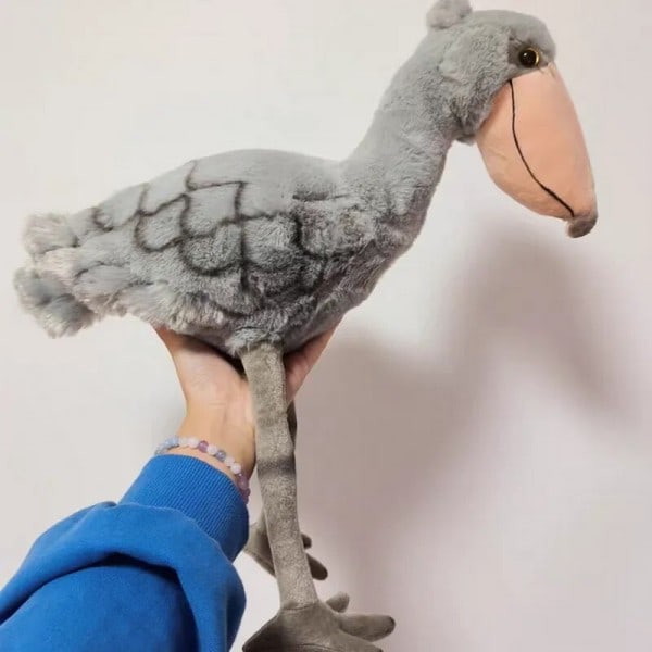 Høj realistisk skoneb udstoppede dyr legetøj blød hvalhoved stork fugl plys dukke