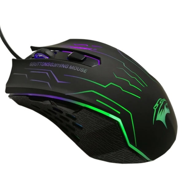 Tyst Klick USB Trådbundet Gaming Mus 6 Knappar 3200DPI Mute Optisk Dator Mus Gamer Möss