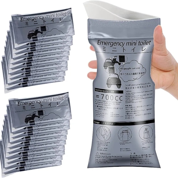 4 deler Utendørs Nød Uriner poser 700ml Easy Take Piss poser Reise Mini Mobil Toalett for baby