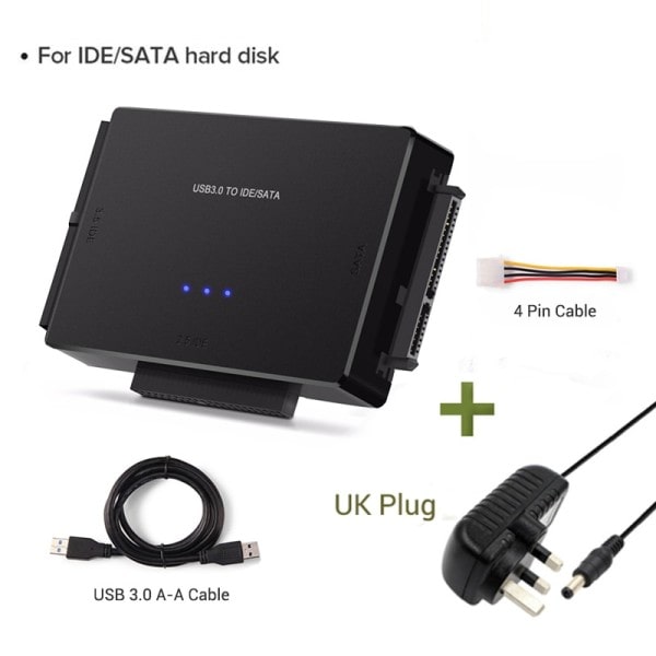 USB 3.0 til SATA IDE Hard Disk Adapter Konverter kabel til 3.5 2.5 tommer HDD/SSD CD DVD ROM CD-RW 3 in 1 IDE  SATA adapter