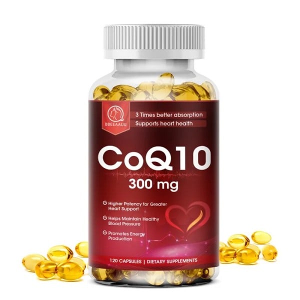 60 Piller 300mg Ekologiska Ultra Hög Absorption COQ10 Koenzym Q10 Främjar Kardiovaskulär Hjärta Hälsa Ger Energi Hälsa Mat
