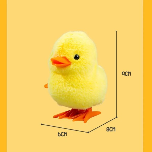 Hopping Kylling Clockwork Leketøy Walking Simulering Plysj Vind opp Vintage Leker