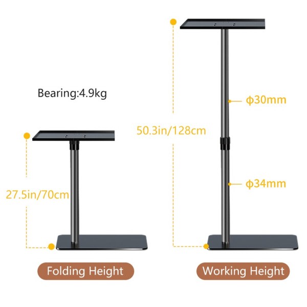 Gulv Projektor Støtte Stativ Metal Holder Flervinkel Justerbar Roterende Projektor Bracket