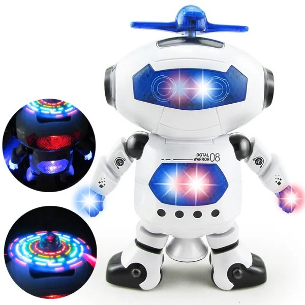 Space Dancer Smart Humanoid Robot Leksak Med Ljus Ljud Musik Barn Husdjur Elektronik Walking Leksaker