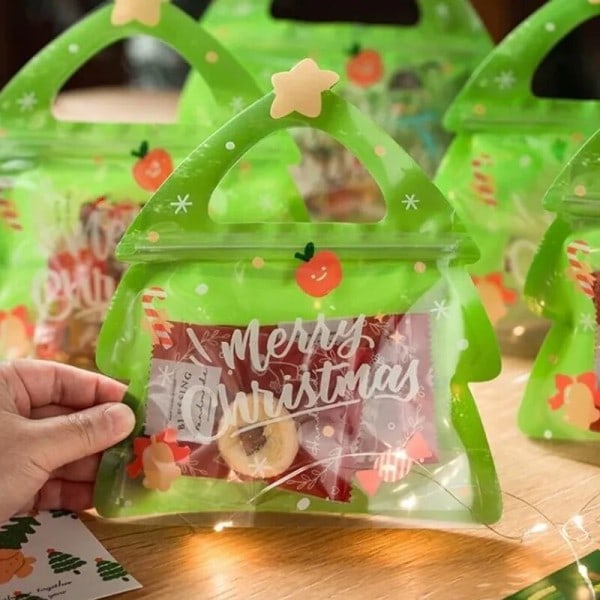 25 bitar Jul present påse till godis choklad kaka nougat kex förpackning gåva