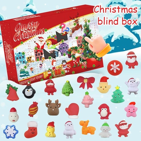 Jul Advent Kalender Nedtelling Overraskelse Squishy Søte Dyr Dekompresjoner Leker