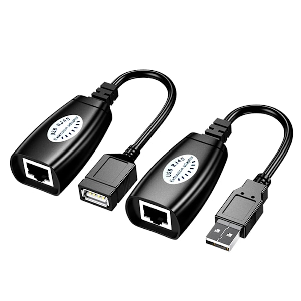 2 kpl USB RJ45 LAN kaapeli jatko sovitin jatkolaite Over Cat5 RJ45 Cat6 Patch johto