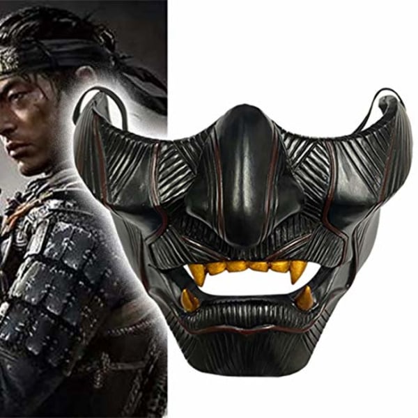 Ghost of Tsushima Mask Jin Sakai Cosplay Half Face Samurai Warrior Face Prop