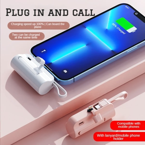 Mini Power Bank 10000mAh Portabel Laddning Powerbank Typ C