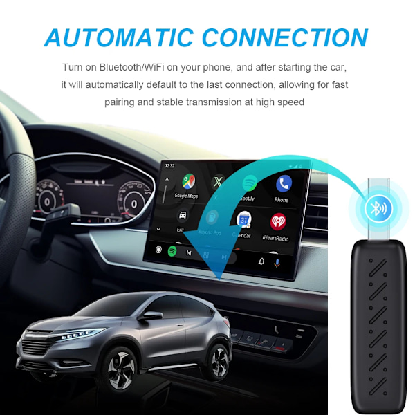 2i1 Trådlös till Trådlös Dongle Automatisk Anslut Adapter Bluetooth Plug & Play Mini Box