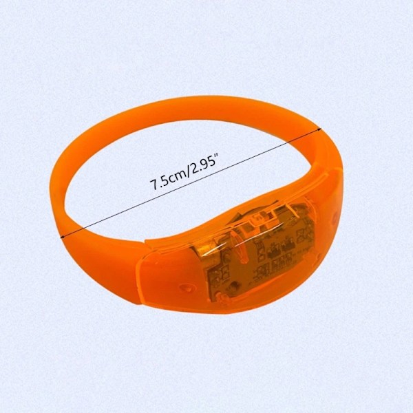 10 bitar Röst Aktiverat Ljud Kontroll LED Armband Blinkande Silicon Bangle Dekor