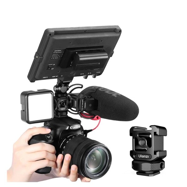 DSLR Kylmä Kenkä Kiinnitys Sovitin DSLR Näyttö Kiinnitys Kolme Kylmäkenkä LED Light Mikrofonille