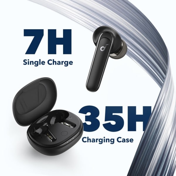 P3 Støj Annullerende trådløse Earbuds, bluetooth øretelefoner, Thumping Bas, 6 Mics for Clear Calls