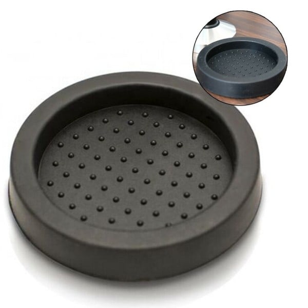 Espresso Kaffe Rund Tamping/Tamper Pad/Holder SVART Mat Grade Silicon Mat Kaffe bryggare