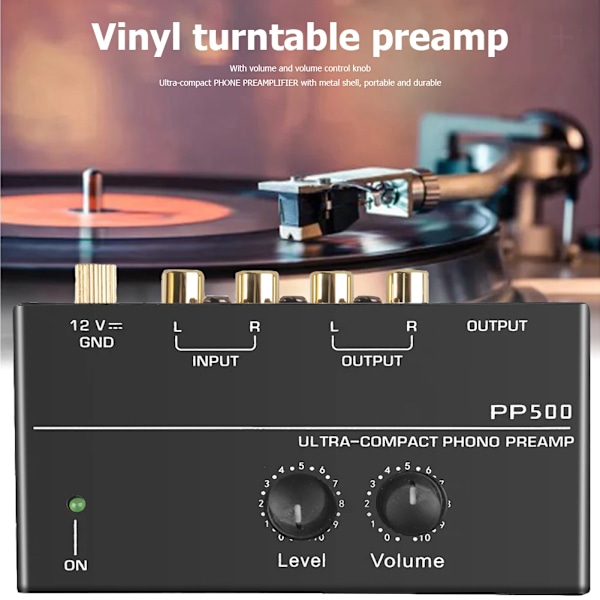 Phono Preamp pre Amp Preamplifier with Level Volume Control