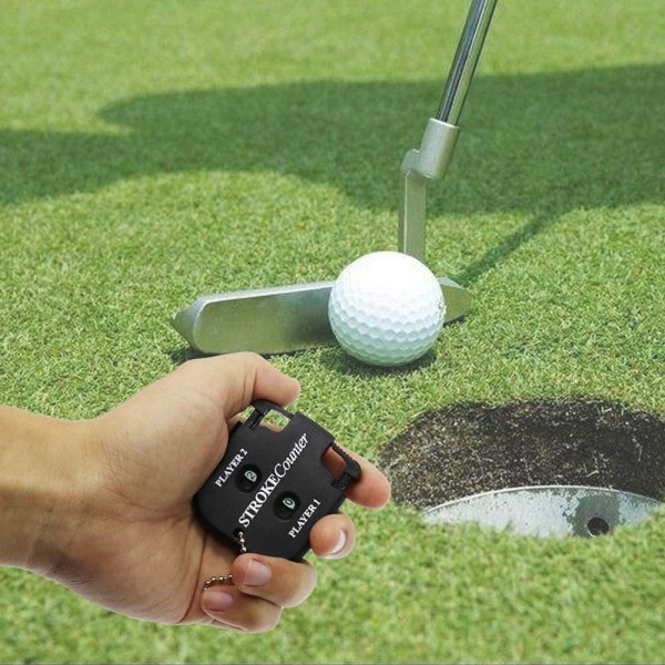 Mini Handy Golf Skott Räkna Slag Putt Poäng Räknare Två siffror Scoring Keeper Med Key Kedja