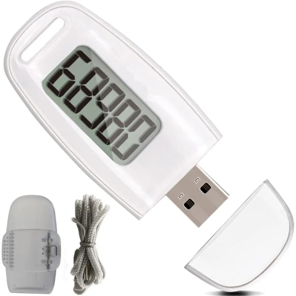 3D Pedometer for Walking, Simple Walking Step Counter USB Opladbar Step Tracker with Backlight