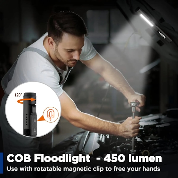 Monitoiminen 4 in 1 LED taskulamppu mini USB ladattava 800mah kynä klipsi taskulamppu