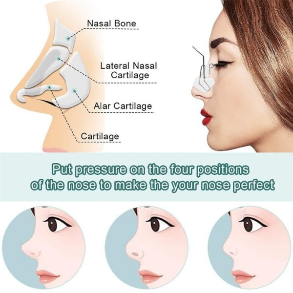 Nese Opp Løft Shaping Shaper Orthotics Klips Skjønnhet Nese Slanking Massager Utretting Klips