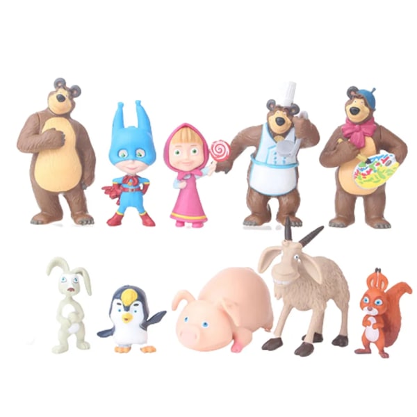 10 stykker Masha Figur leker dukke masse bjørn for barn 6d02 | Fyndiq
