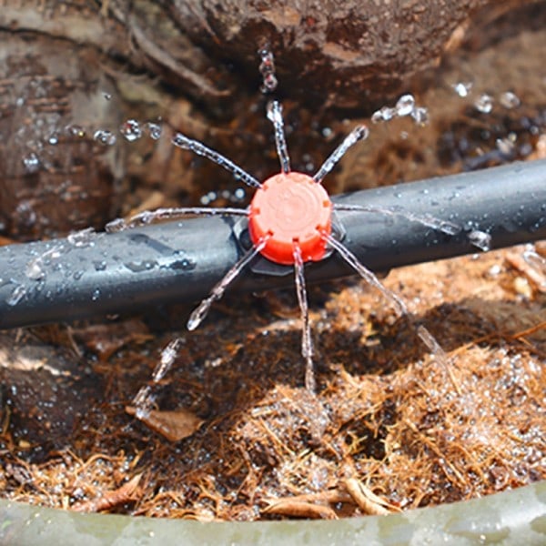 Justerbar Dripper Rød Mikro Dryp Irigation Vanding Anti-tilstopning Emitter Have Forsyning