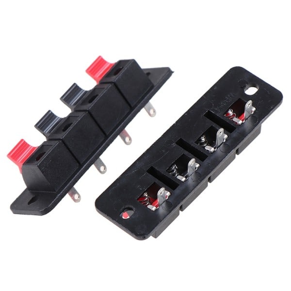 2 Pcs 4 Positioner Stik Terminal Push In Jack Fjeder Load Audio Speaker Terminals