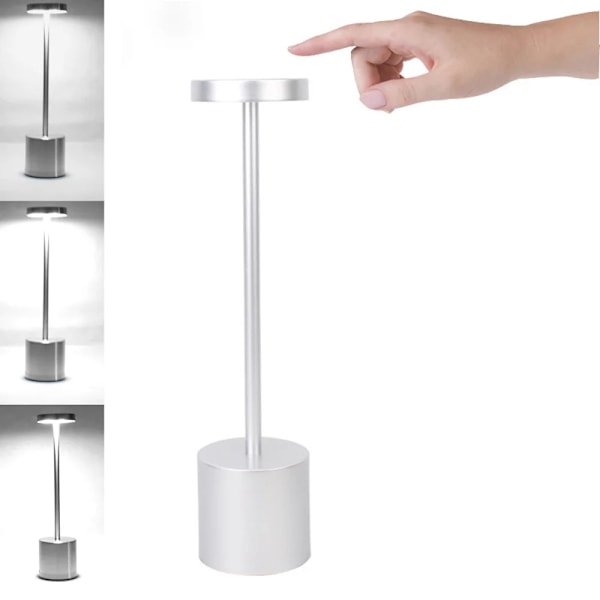 Classic Bord Lampe USB Opladbar Natt Lys Trinnløs Dimming Touch Desk Lampe