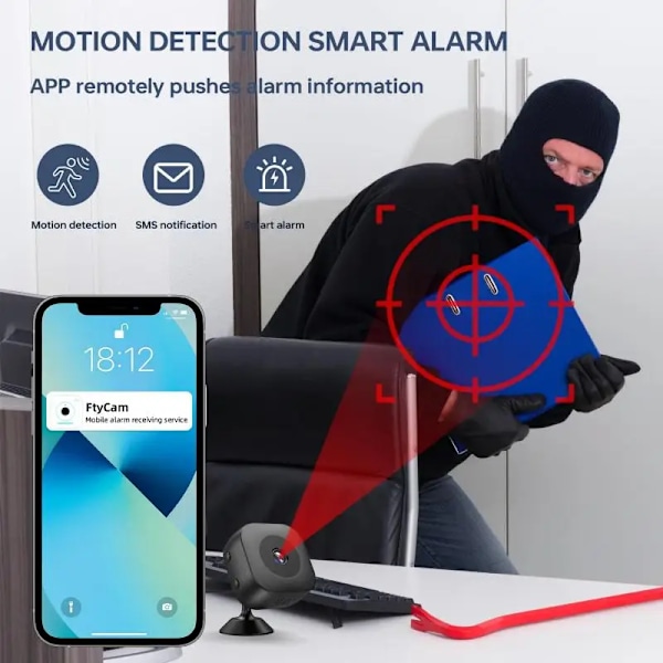 4K Mini Turva Kamera Full Color Night Vision High Definition WiFi näyttö