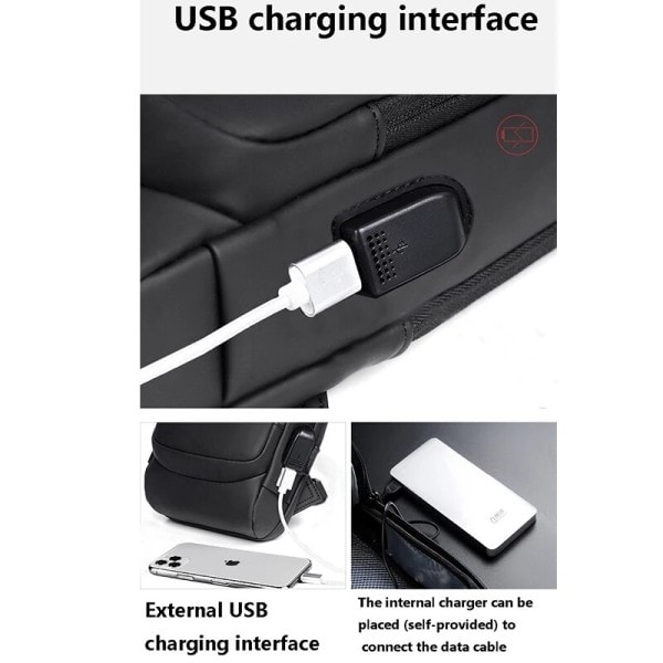 Mænd Multifunktion Anti tyveri USB Skulder taske Mand Crossbody Cross body Rejse Slynge Bryst tasker