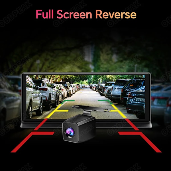 11,3" Dash Cam 4K 2160P Bil DVR Opptak Carplay & Android Auto Trådløs Tilkobling 5G WiFi GPS Navigasjon Dashboard Dobbelt Lens Med 128G  TF kort