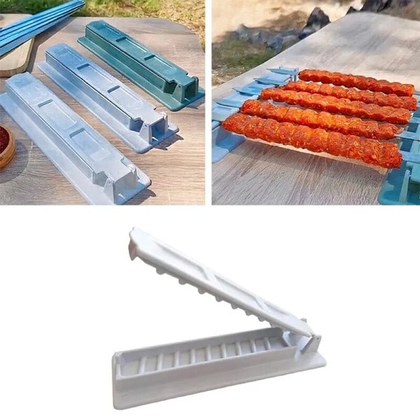 Kebab Maker Enkelt Række Grill Kød Spyd Grill Genanvendeligt Bekvemt Camping Picnic BBQ Tilbehør