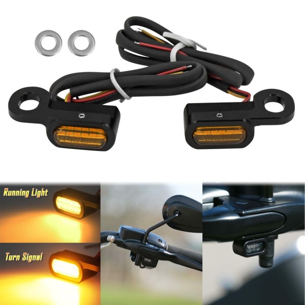 Motorcykel 2STK Mini LED Lampe Vending Signal Rav Lys
