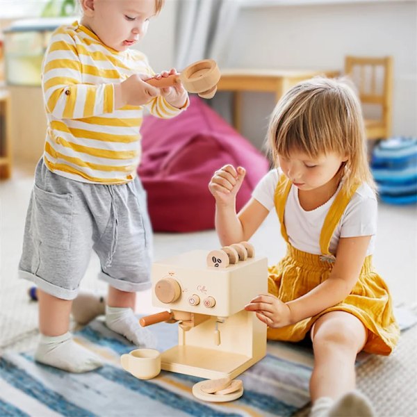 Lasten Puinen Montessori lelu setti Lapset kahvi kone keittiö lelut