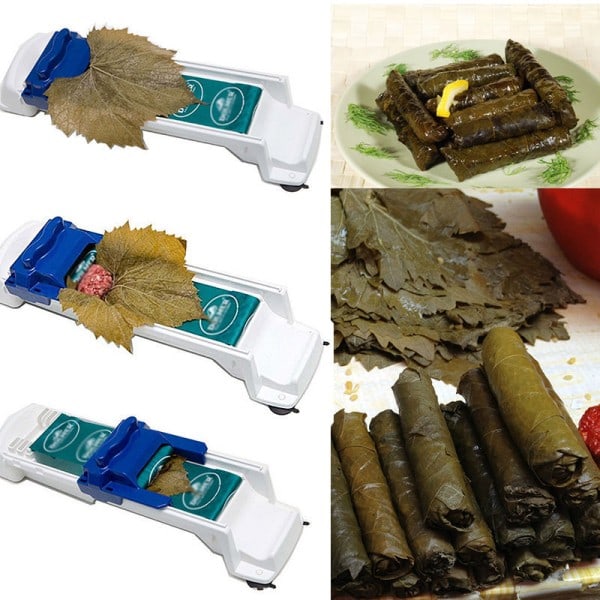 Fyllda Druvor Löv Grönsaker Kött Ruller Inpackning Kål Kött Rullning Verktyg