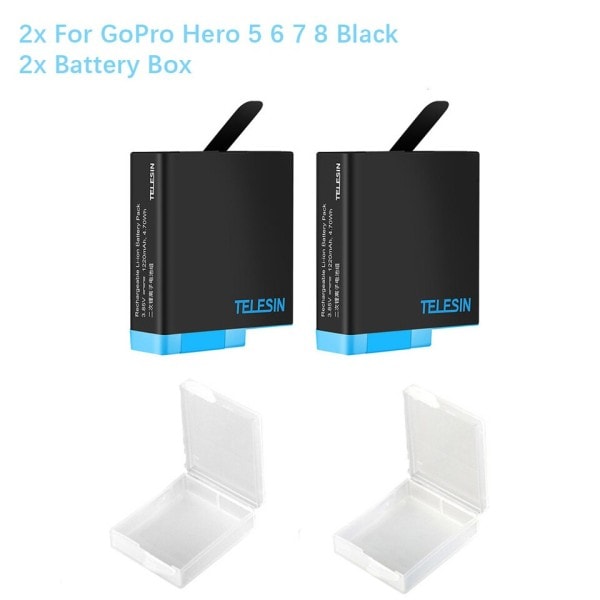 1220mAh 3Pack Batteri 3 Slots LED Lys Batteri Oplader Opbevaring Boks Type C Kabel